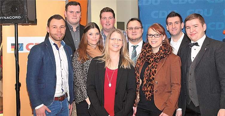Die Junge Union auf dem Neujahrsempfang der CDU (v.l.): Michael Baumann, Marvin Jesse, Alina Massner, Jan Scheuren, Stephanie Fischbeck, Dennis Leyendecker, Jessica Bresser, Dominik Schütte, Robin Förster. privat
