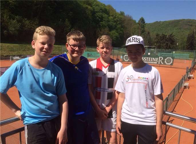 Die Jungen U15 konnten einen deutlichen Sieg einfahren (v.l.): Torge Götte, Max Hebestreit, Paul Philipp Jürgens und Matheo Ripoll. privat
