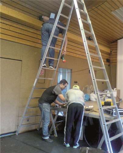 Die Jungs von der Technik; Stephan Müller, Phillip Wölwer, Michael Steffes.