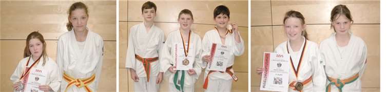 Die Kämpferinnen der U15: Jana Sesterhenn, Leonie Dehren, Jonas Ostermann, Martin Vogt und Filipp Gabriel und erfolgreichen Kämpferinnen der U12: Marisa Schmidt, Maren Vogt.privat