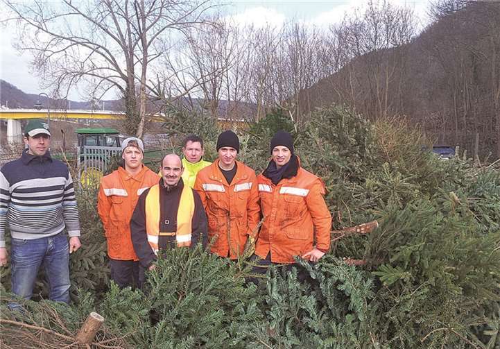 Die Kameraden der FFW Niederfell bei der Weihnachtsbaumsammelaktion.privat