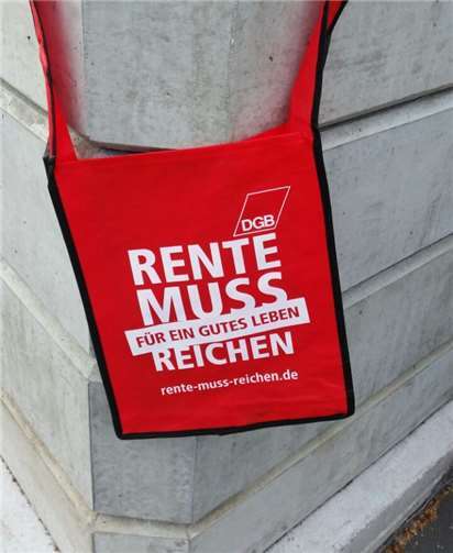 Die Kampagne „Rente muss reichen“ der DGB-Gewerkschaften. Privat