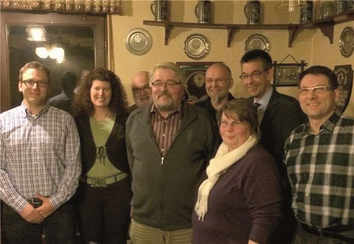 Die Kandidaten der CDU Engers (v.li.): Jörg Röttgen, Andrea Hofschulz, Franz Kill, Ortsvorsteherkandidat Dieter Neckenig, Peter Nilges, Christiane Schumann, CDU-Fraktionsvorsitzender Martin Hahn und Michael Schneider. privat