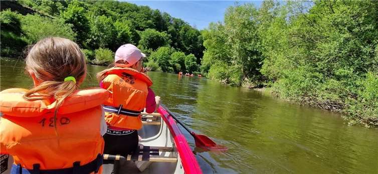 Die Kanutour auf der Lahn sorgte für Begeisterung.