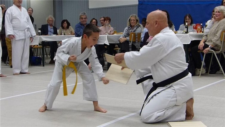 Die Karategruppen von Peter Büttner und Rainer Claaßen zeigten beeindruckende simultane Kampf-Choreografien.Fotos: TVH Berthold Knebel