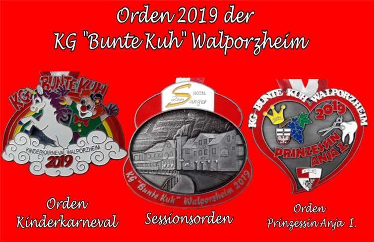 Kindersitzungs-, Sessions- oder Tollitätenorden Die Karnevalsorden der KG „Bunte Kuh“.Foto: privat