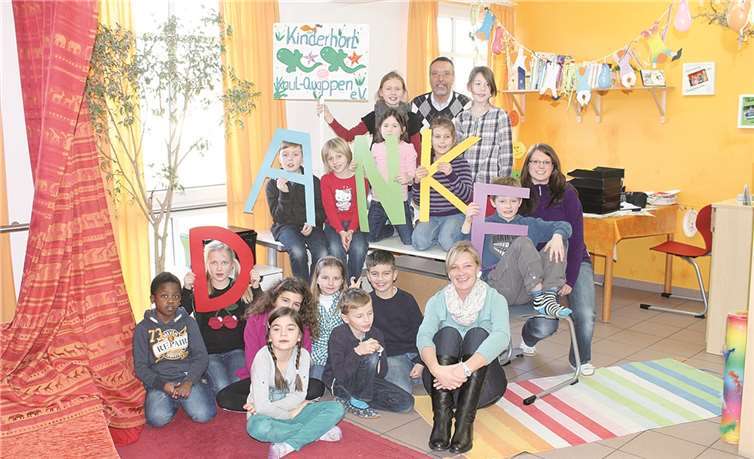 Die „Kaul-Quappen“ sind glücklich über die nützlichen Neuanschaffungen in ihrem Hort.privat