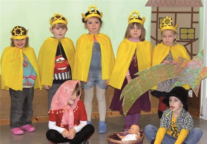 Die Kinder der Igelgruppe verkörperten die Geschichte „Der Weihnachtsstern“.Privat