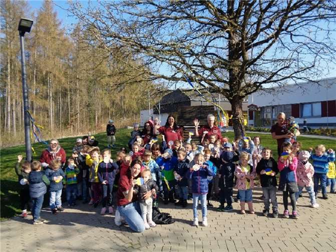 Die Kinder der Kita Stromberg betätigten sich sportlich für den guten Zweck.  Foto: Stadt Bendorf
