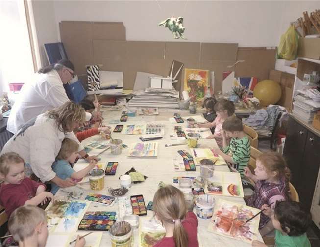 Die Kinder des Clemenskindergartens hatten viel Spaß beim Malen.