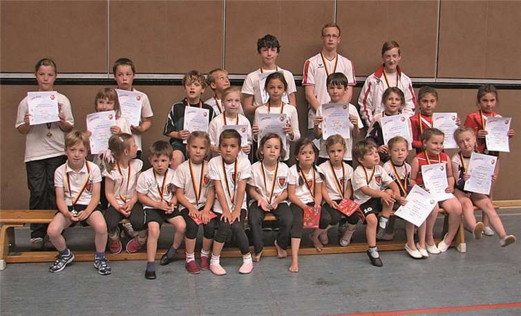 Die Kinder des TV 08 Heppingen erreichten im Wimpelwettstreit den ersten Platz. privat