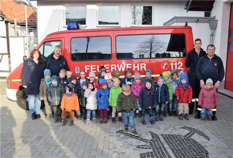 Die Kinder hatten jeden Menge Spaß beim Besuch der Feuerwehr.Foto: EICH
