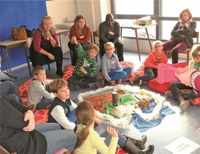 Die Kinder und ihre Familien beschäftigten sich thematisch mit dem „Vater Unser“. privat