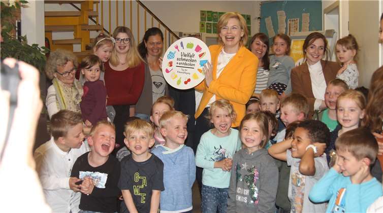 Die Kinder verabschiedeten Julia Klöckner mit einem lautstarken „Guten Appetit“.Foto: privat