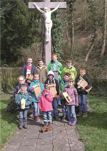 Die Kinder vertraten mit ihrem Klappern die Glocken. Privat