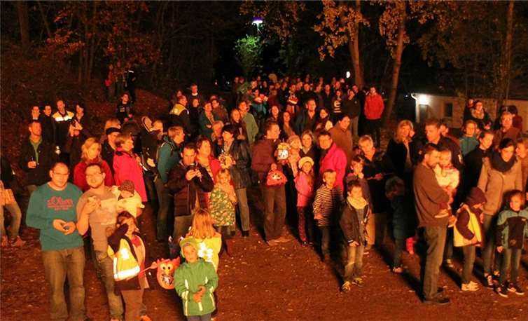Die Kinder zogen mit ihren selbstgebastelten Laternen durch den Ort zum Martinsfeuer.