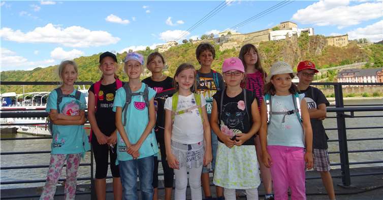 Die Kinderchöre auf ihrem Ausflug zur Festung Ehrenbreitstein. Privat