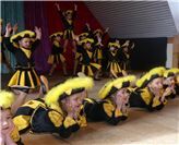 Die Kindergarde “Kesse Bienchen” aus Welling eröffnen das närrische Bühnentanzsp...