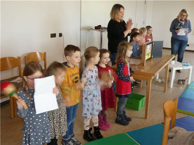 Die Kita-Kinder aus Oberhonnefeld kamen zu Besuch.  Foto: privat