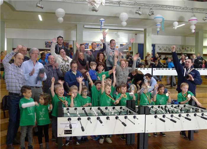 Die Kita Löwenzahn waren eifrig dabei und zeigten stolz ihre Medaillen.