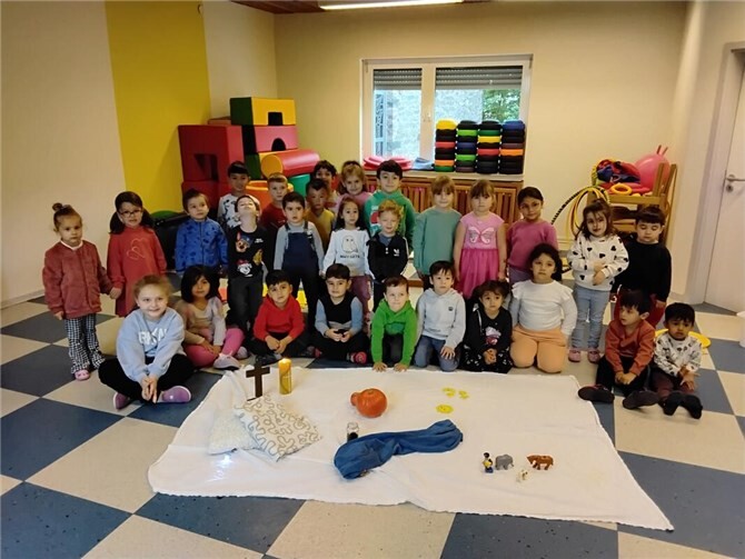 Die Kita St. Albert hat am Montag, den 06. Oktober, das Erntedankfest mit einem internen Gottesdienst gefeiert. Foto: privat