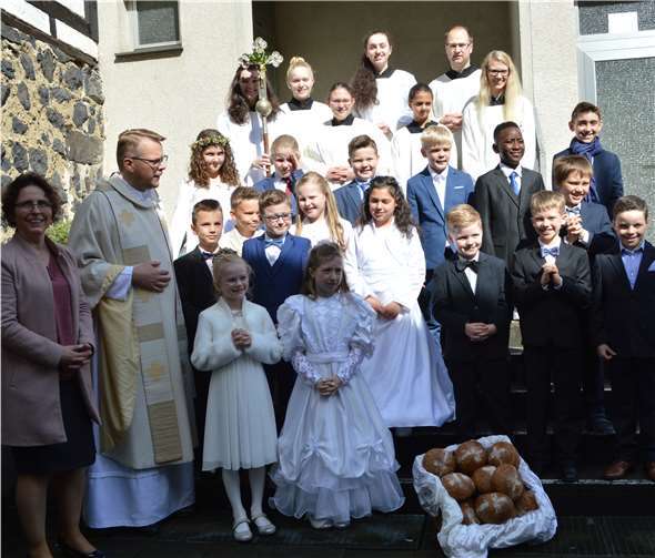 Die Kommunionkinder aus Oberwinter freuten sich an ihrem großen Tag.  AB