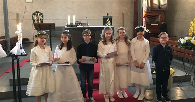 Die Kommunionkinder dankten für den wunderschönen Tag, der ihnen geschenkt wurde. privat