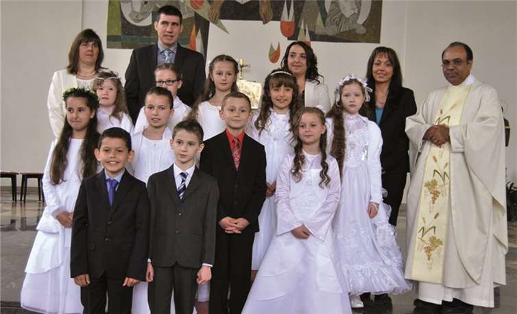 Die Kommunionkinder von Mülhofen.