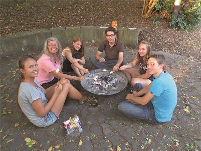 Die Konfirmanten beim Nachtreffen.privat