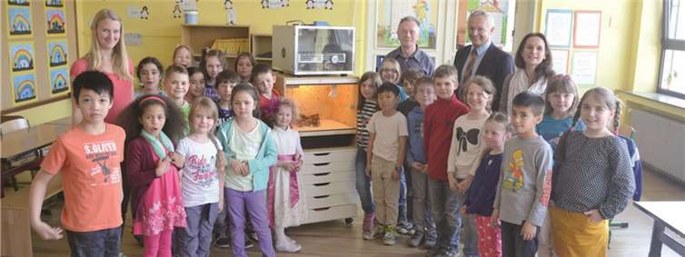 Die Kreisverwaltung Neuwied stellte der Grundschule Bad Hönningen einen Brutkasten für die ersten Aufzuchttage zur Verfügung. So konnten die Kinder die Küken Tag für Tag beobachten. privat