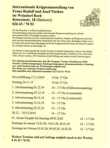 Die Krippenausstellung ist noch bis 16. Februar in Rech zu sehen. Fotos: privat