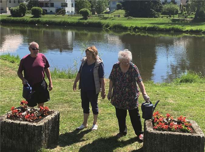 Die Kübel wurden mit Sommerbepflanzung versehen. Foto: Ulla Bergob