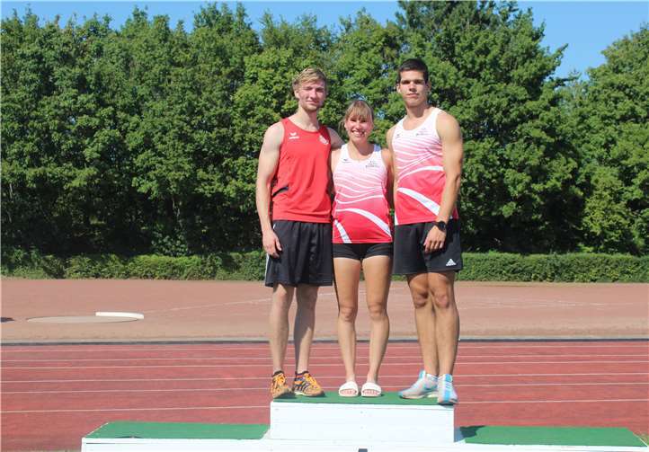 Die LG Athleten in Diez (v.l.): Andreas Giese, Sandra Teller und Gabriel Föhr. Foto: LG Maifeld-Pellenz