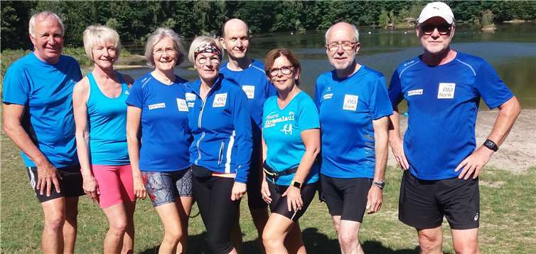 Die LG’ler am Krufter Waldsee (v.l.): Reinhold und Iris Oberhoffer, Lydia Justen, Petra Euskirchen, Harald Justen, Gaby Walsdorf, Friedel Gepp, Roland Wesche.Fotos: LG Laacher See