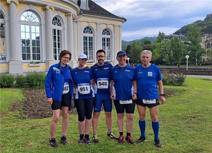 Die Läufer der LG Laacher See in Bad Ems (v.l.): Silke Törper, Sabrina Schlemmer, Gereon Gilles, Klaus-Dieter Müller und Klaus Jahnz. Foto: Rainer Hohl