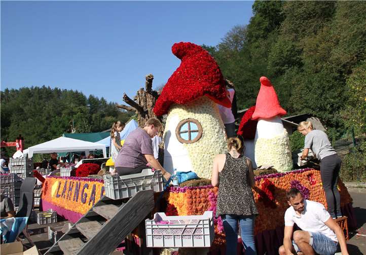 Die Lahngarde Fachbach mit ihrem Wagen.