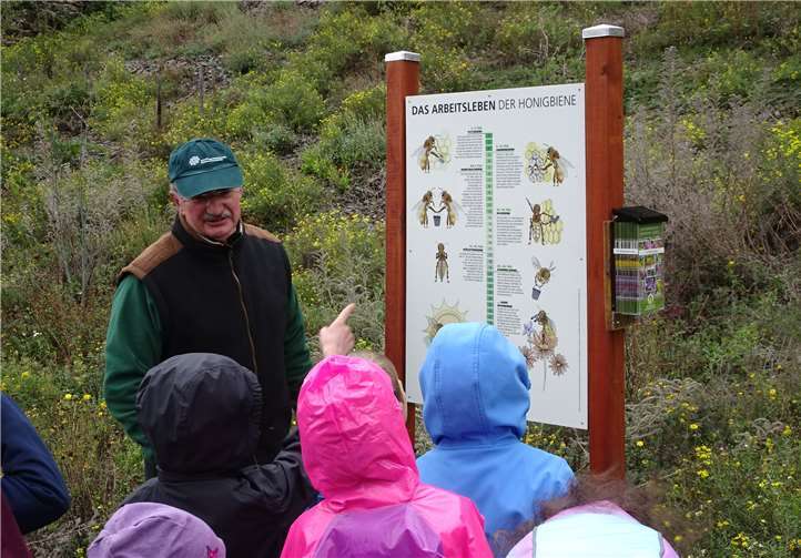 Die Lehmer Razejunge setzen zahlreiche Naturschutzprojekte für und mit Kindern und Jugendlichen um, wie hier beim Unterricht im Weinberg. Foto: privat