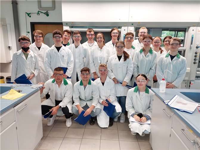 Die MINT-EC-Schülerinnen und -Schüler führten eigenständig Versuche zu Redoxreaktionen durch.  Foto: KuBa