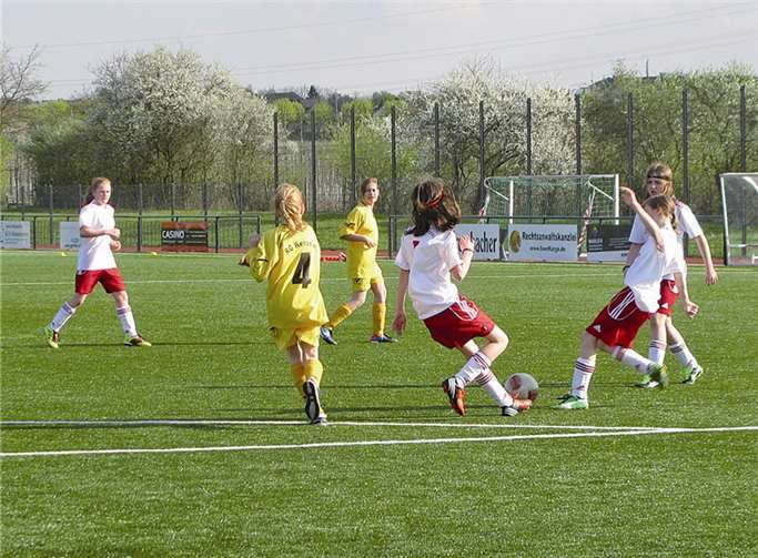 Die Merler D-Mädels spielten ihre Gegnerinnen schwindlig.privat