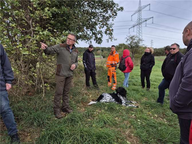 Die Mitglieder der Arbeitsgruppe Grünflächenmanagement bei ihrem Besuch des Baumpflanzungsprojektes in Winningen.  Foto: Kreisverwaltung MYK/Lina Jaeger