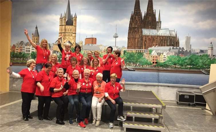 Die Möhnen beim Gruppenfoto im Karnevalsmuseum. Foto: privat