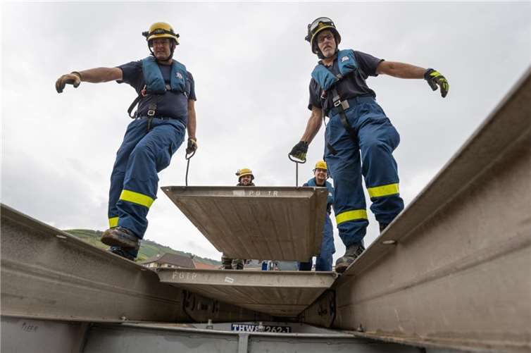 Die Montage der Brücke beginnt am Wochenende.Foto: Yann Walsdorf