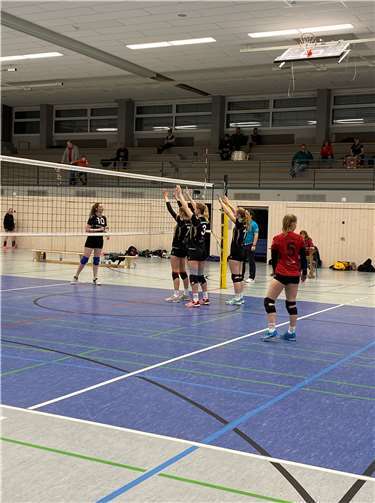 Die Motivation der Wachtberger Volleyballerinnen zahlte sich aus- 3 Punkte nahmen sie mit nach Hause. Foto: SV Wachtberg