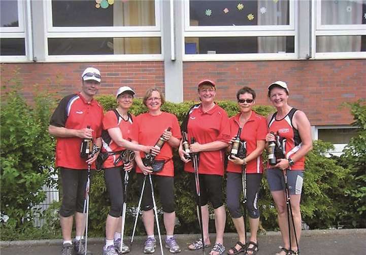 Die NWV-Mannschaft nach Beendigung des Wettbewerbs in Dernau - (von links) Uli Winkelmeyer, Bettina Dany, Babette Thomsen, Beate Manz, Margret Senn und die Abteilungsleiterin Ruth Straub. privat