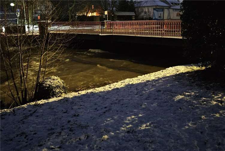 Die Nette im Bereich der Bürresheimer Straße am Morgen des 10. Januar. Foto: Jasmin Alter / Stadt Mayen