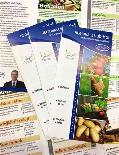 Die Neuauflage des Flyers „Regionales ab Hof im Landkreis Mayen-Koblenz“ bietet viele Informationen über Hofläden, „Ab-Hof-Verkaufsstellen“ und Wochenmärkte im Landkreis.Foto: Kreisverwaltung/Morcinek