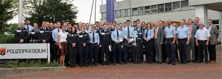 Die Neuzugänge vor dem Polizeipräsidium Koblenz. privat