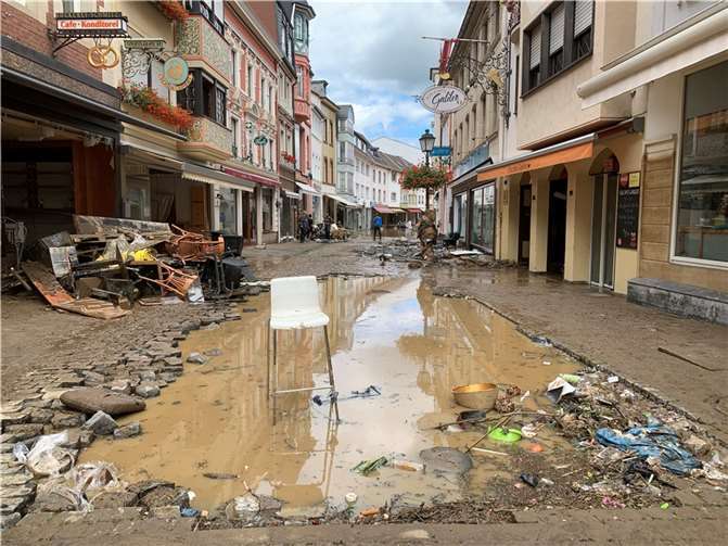 Die Niederhutstraße am Morgen des 15. Juli 2021.  Foto: ROB