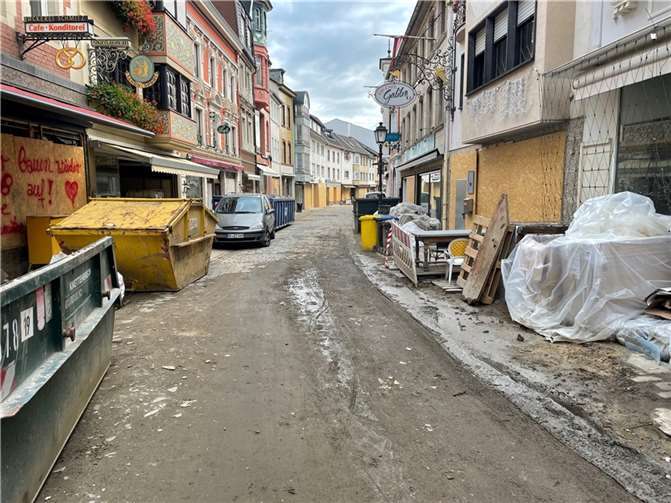 Die Niederhutstraße drei Monate nach der Flut. Foto: ROB