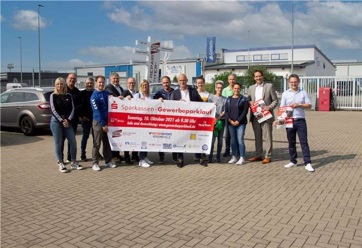 Die Organisatoren des Gewerbeparklaufs bei der Präsentation. Foto: privat